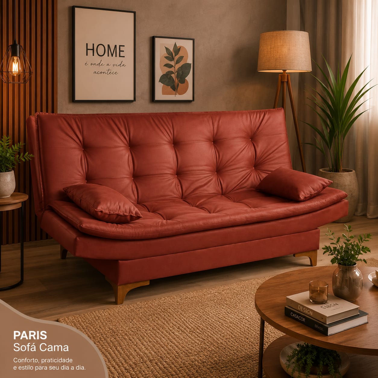 Sofá-cama Paris terracota